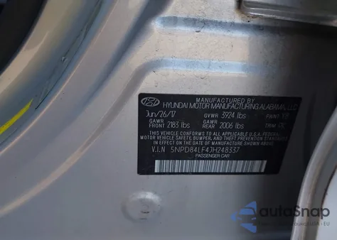 2018 Hyundai Elantra Sel z USA, uszkodzony, nr VIN 5NPD84LF4JH248337